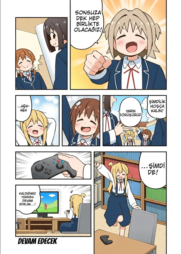 A colorized 4-koma comic, translated into Turkish